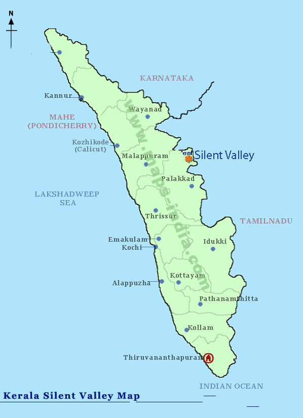 silent valley national park map